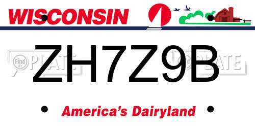 ZH7Z9B Wisconsin License Plate