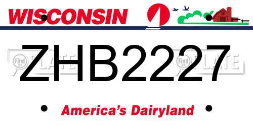 ZHB2227 Wisconsin License Plate