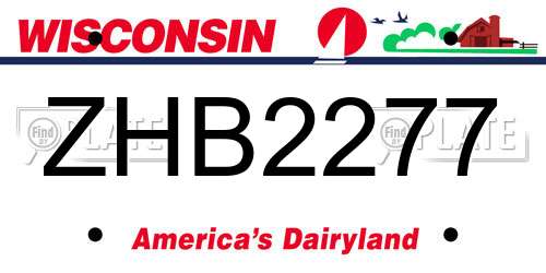 ZHB2277 Wisconsin License Plate