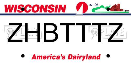 ZHBTTTZ Wisconsin License Plate
