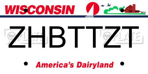 ZHBTTZT Wisconsin License Plate