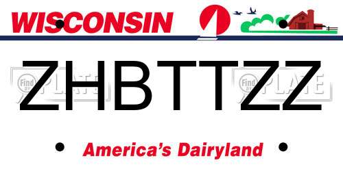 ZHBTTZZ Wisconsin License Plate