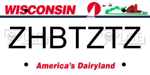 ZHBTZTZ Wisconsin License Plate