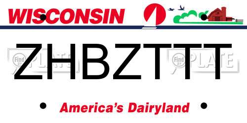 ZHBZTTT Wisconsin License Plate