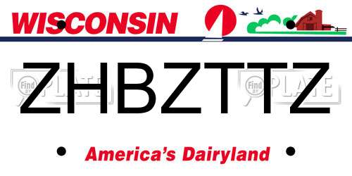 ZHBZTTZ Wisconsin License Plate