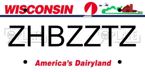 ZHBZZTZ Wisconsin License Plate
