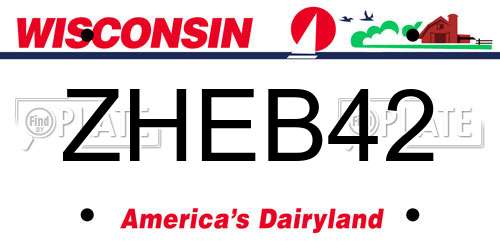 ZHEB42 Wisconsin License Plate