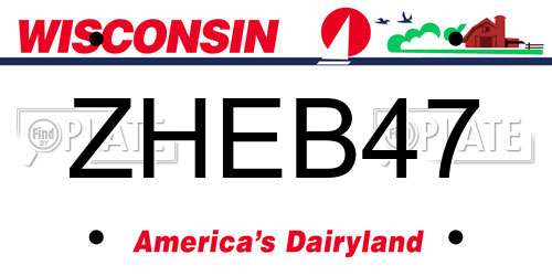 ZHEB47 Wisconsin License Plate