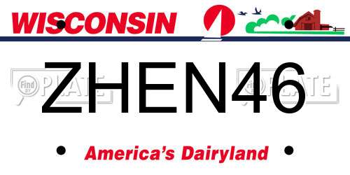 ZHEN46 Wisconsin License Plate