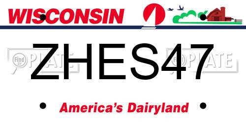 ZHES47 Wisconsin License Plate