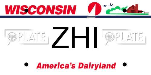 ZHI Wisconsin License Plate