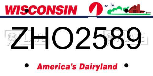 ZHO2589 Wisconsin License Plate
