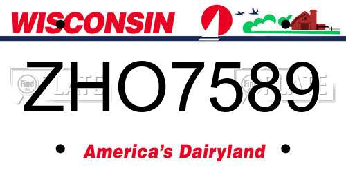 ZHO7589 Wisconsin License Plate