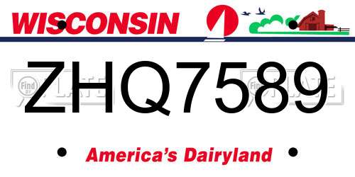 ZHQ7589 Wisconsin License Plate