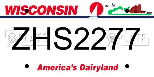 ZHS2277 Wisconsin License Plate