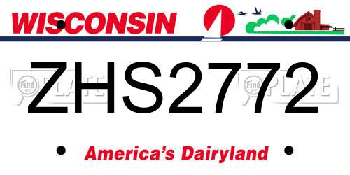 ZHS2772 Wisconsin License Plate