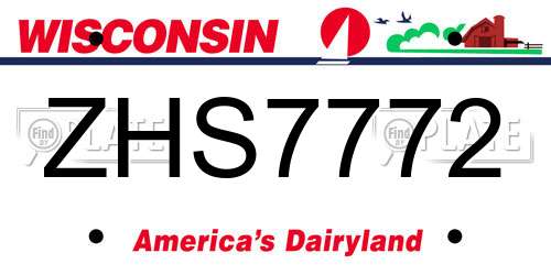ZHS7772 Wisconsin License Plate