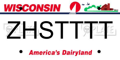 ZHSTTTT Wisconsin License Plate
