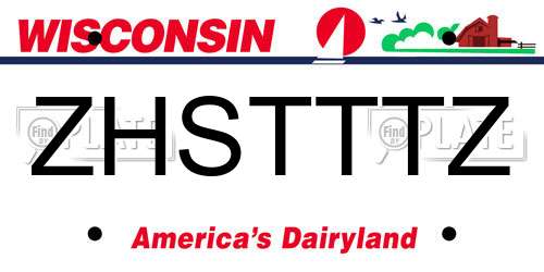 ZHSTTTZ Wisconsin License Plate