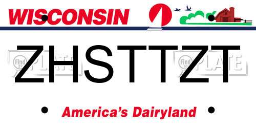 ZHSTTZT Wisconsin License Plate