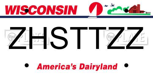 ZHSTTZZ Wisconsin License Plate