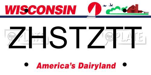 ZHSTZTT Wisconsin License Plate