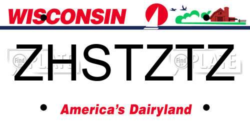ZHSTZTZ Wisconsin License Plate