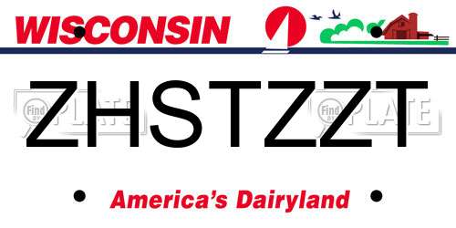 ZHSTZZT Wisconsin License Plate