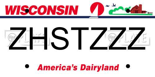 ZHSTZZZ Wisconsin License Plate