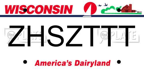ZHSZTTT Wisconsin License Plate