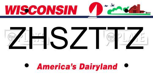 ZHSZTTZ Wisconsin License Plate