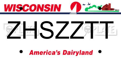 ZHSZZTT Wisconsin License Plate
