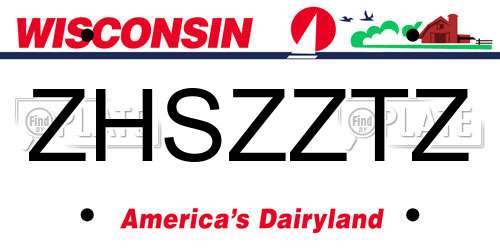 ZHSZZTZ Wisconsin License Plate