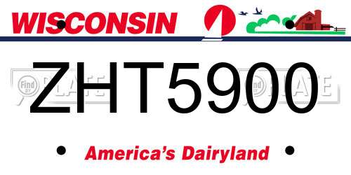 ZHT5900 Wisconsin License Plate
