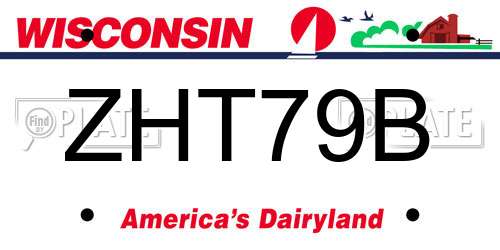 ZHT79B Wisconsin License Plate