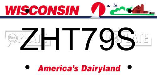 ZHT79S Wisconsin License Plate