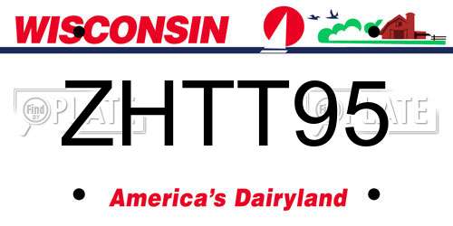 ZHTT95 Wisconsin License Plate