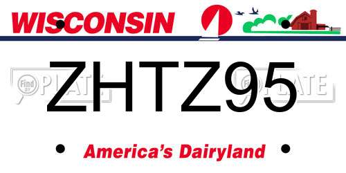 ZHTZ95 Wisconsin License Plate