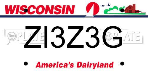 ZI3Z3G Wisconsin License Plate