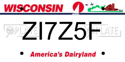 ZI7Z5F Wisconsin License Plate