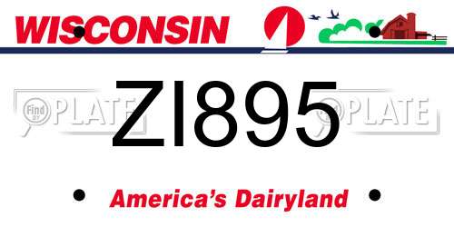 ZI895 Wisconsin License Plate