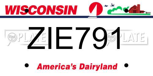 ZIE791 Wisconsin License Plate