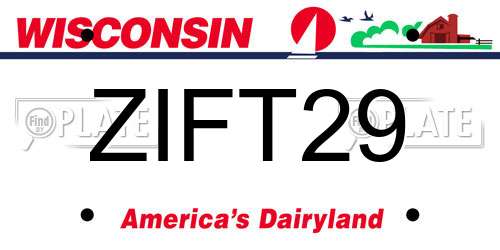 ZIFT29 Wisconsin License Plate