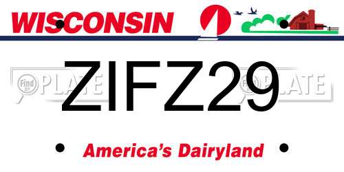 ZIFZ29 Wisconsin License Plate