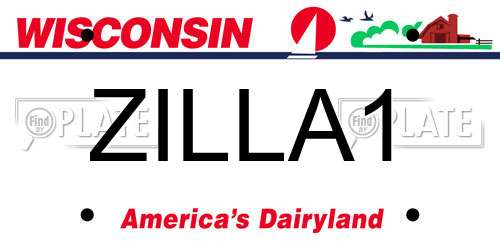 ZILLA1 Wisconsin License Plate