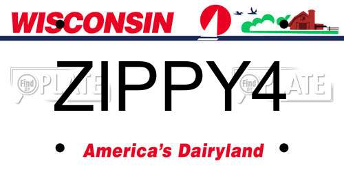 ZIPPY4 Wisconsin License Plate