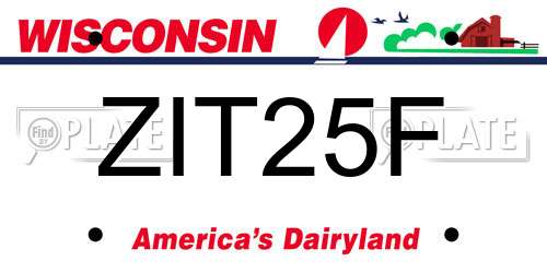 ZIT25F Wisconsin License Plate