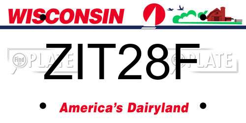 ZIT28F Wisconsin License Plate