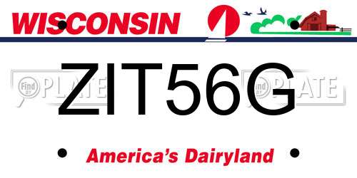 ZIT56G Wisconsin License Plate