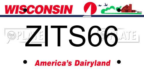 ZITS66 Wisconsin License Plate